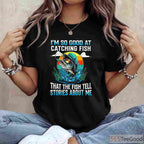 Fish Tell Stories Funny Fishing Shirt - Witty Catching Fish Design for Men