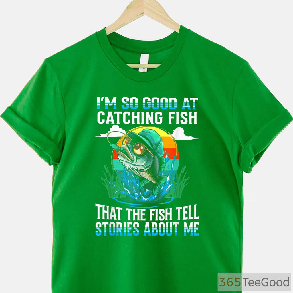 Fish Tell Stories Funny Fishing Shirt - Witty Catching Fish Design for Men