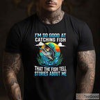 Fish Tell Stories Funny Fishing Shirt - Witty Catching Fish Design for Men