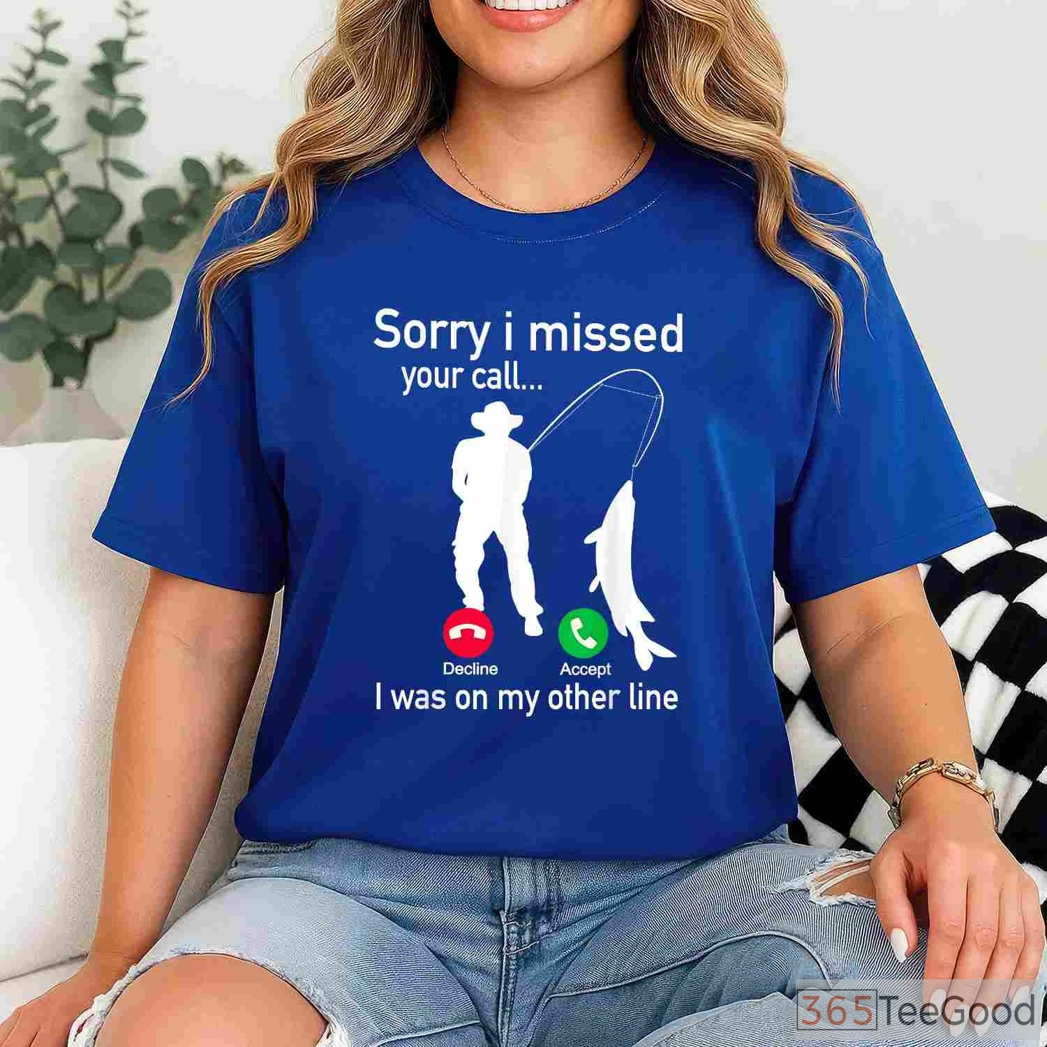 Fishing Phone Call Funny Shirt, Reel Line Fisherman Humor Graphic Tee