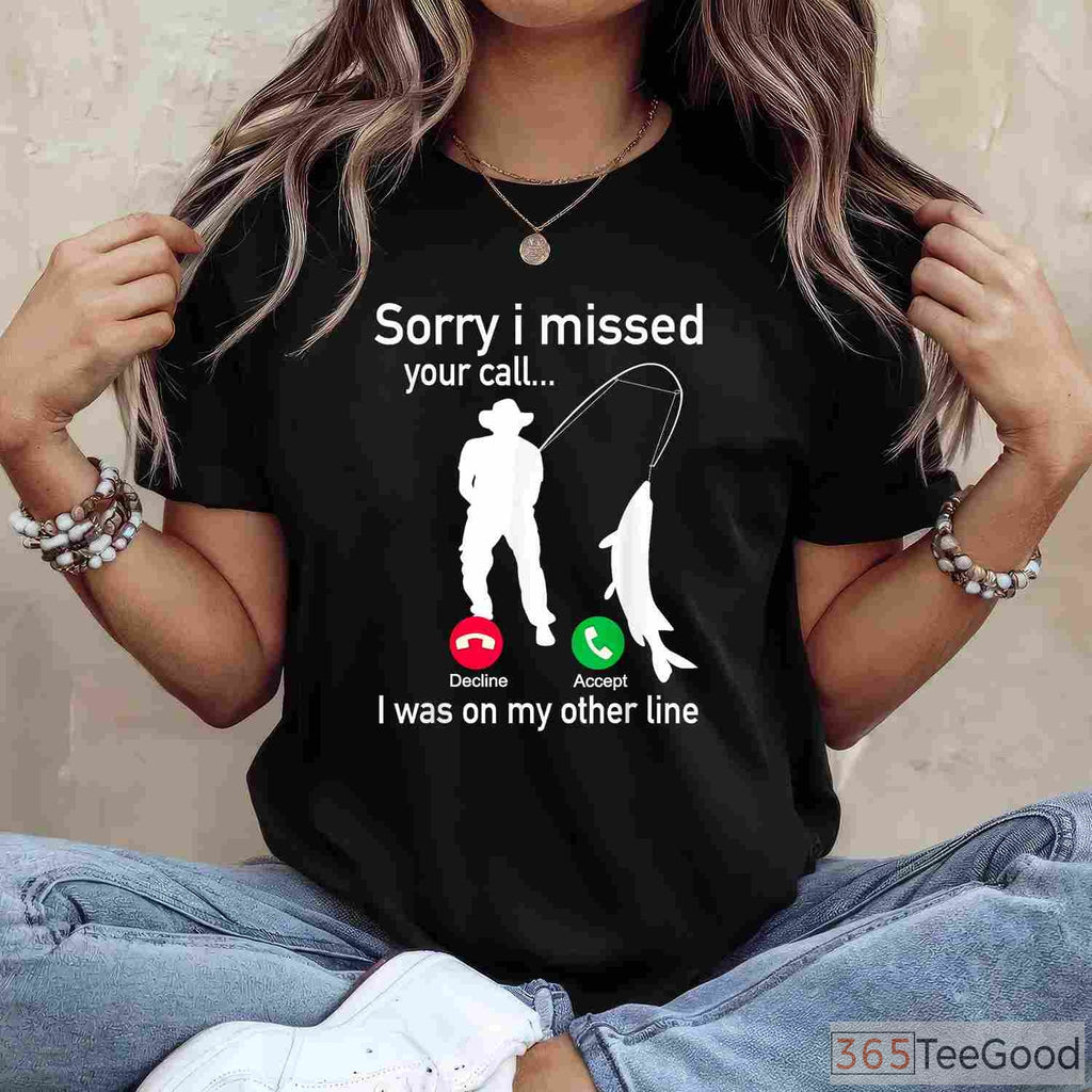 Fishing Phone Call Funny Shirt, Reel Line Fisherman Humor Graphic Tee