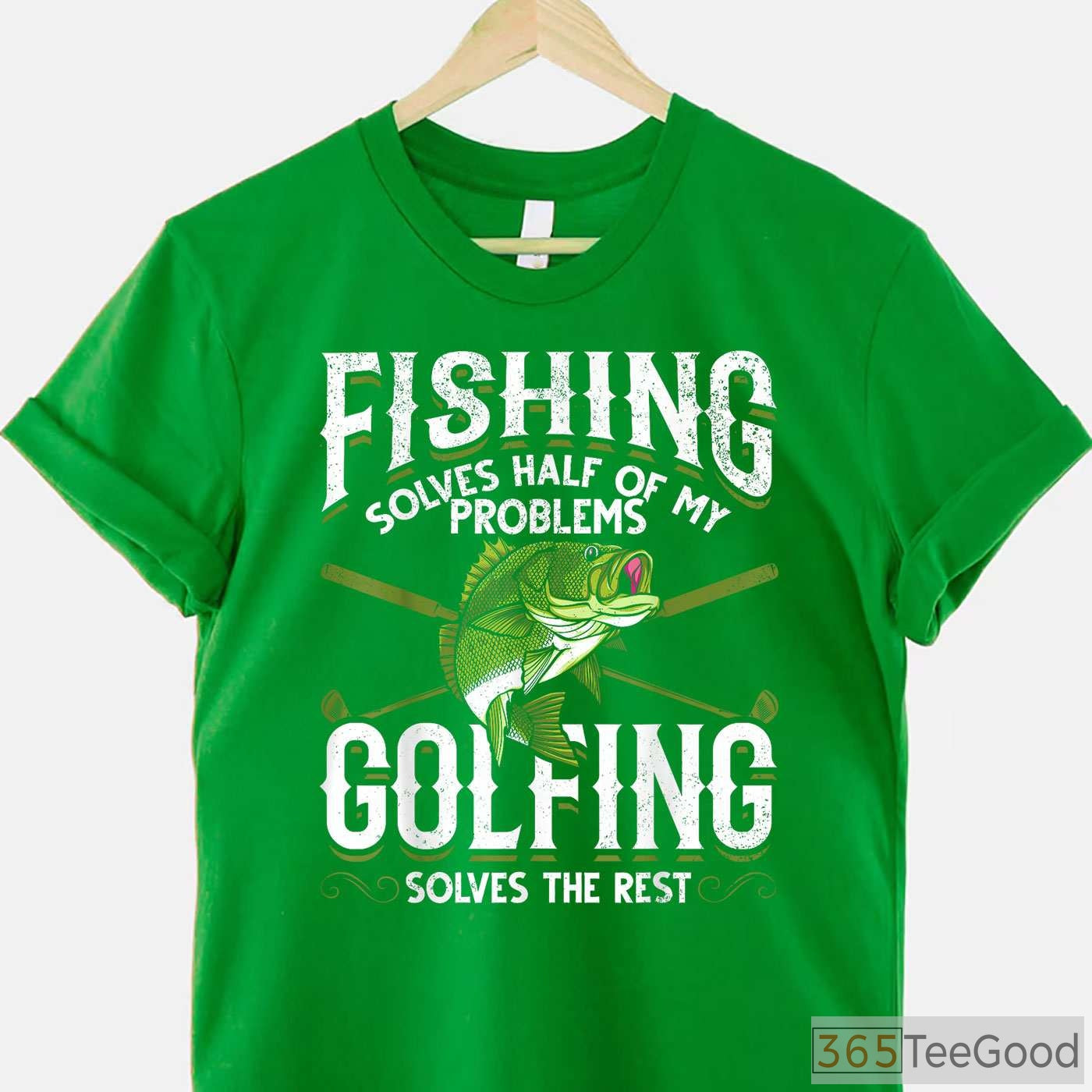 Fishing and Golfing Therapy Shirt, Funny Dual Hobby Gift for Retired Sportsmen