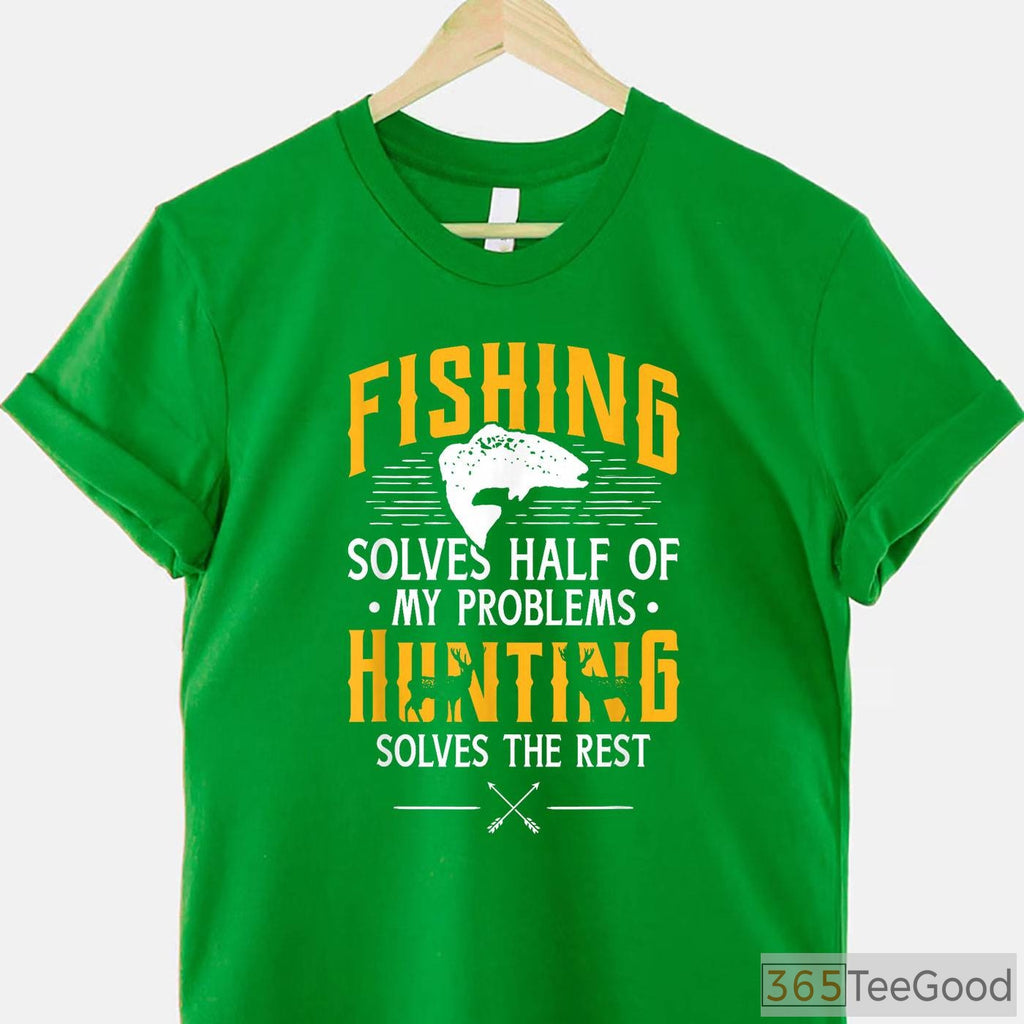Fishing and Hunting Therapy Shirt - Funny Outdoor Gift for Men's Mental Health