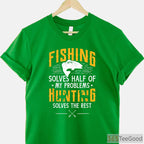 Fishing and Hunting Therapy Shirt - Funny Outdoor Gift for Men's Mental Health