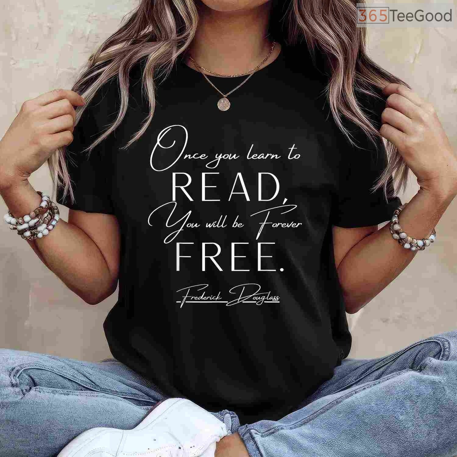 Frederick Douglass Learn To Read Be Free T-Shirt Inspirational Black History Month Quote Tee