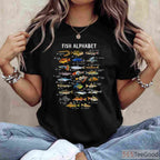 Freshwater Fish Alphabet Educational Shirt - Species Identification Guide for Fishing