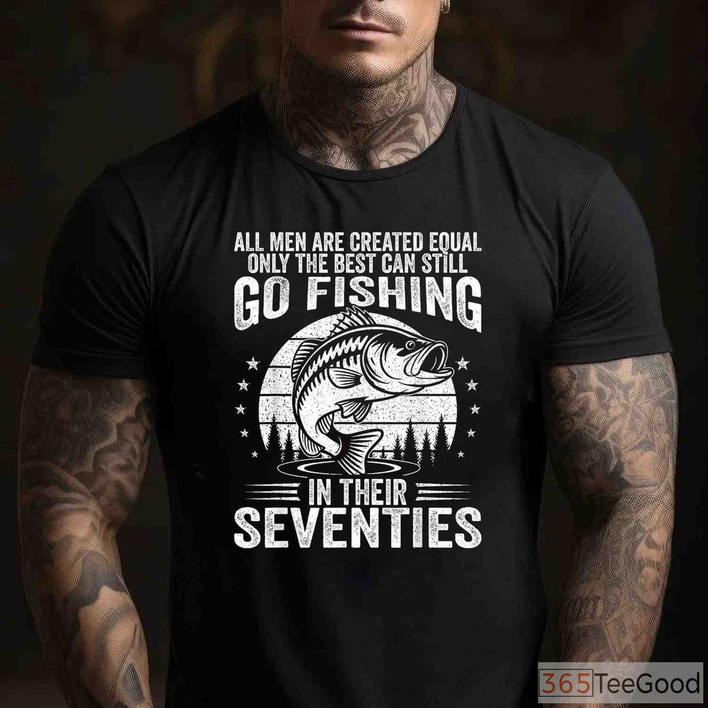 Funny 70th Birthday Fishing Shirt, Humorous Retirement Gift for Fisherman in His 70s