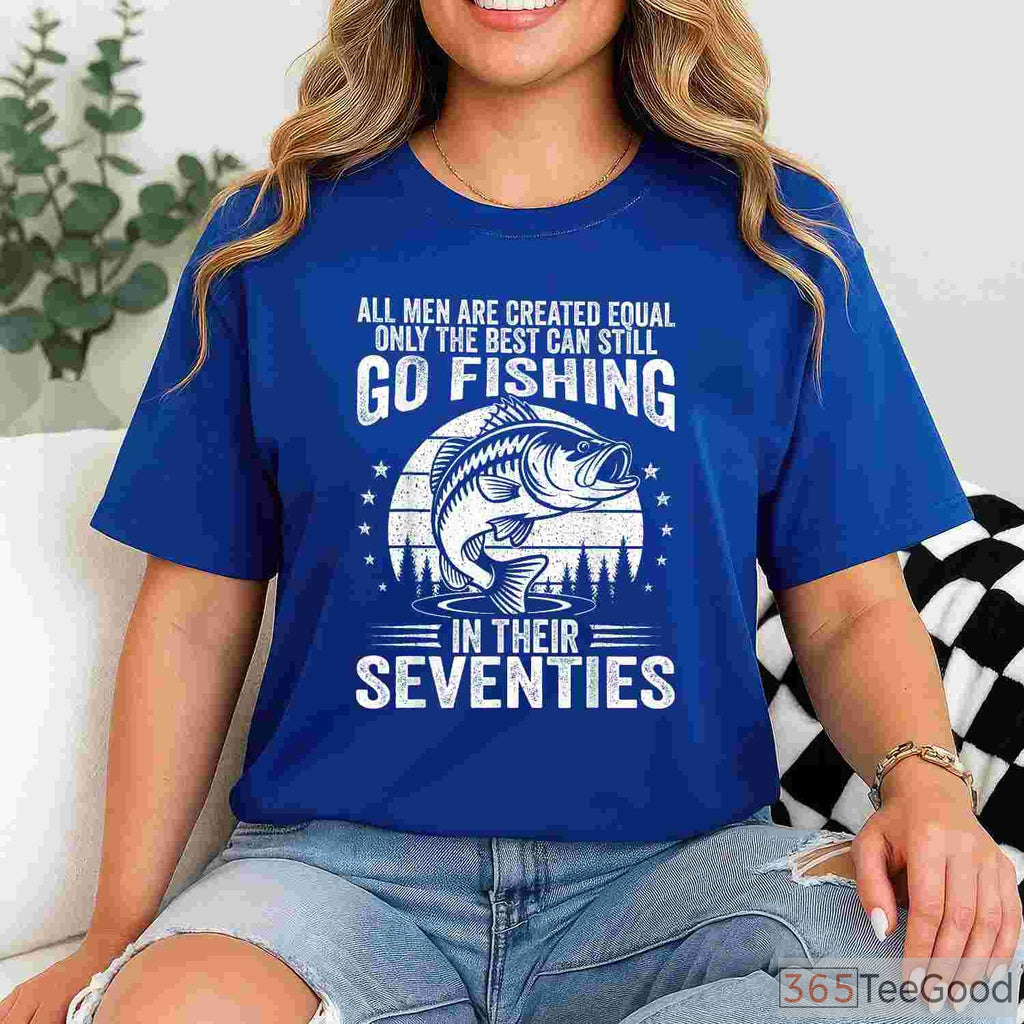 Funny 70th Birthday Fishing Shirt, Humorous Retirement Gift for Fisherman in His 70s