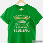 Funny Bass Fishing Retirement Shirt - Humorous Gone Fishing Gift for Retirees