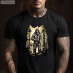 Funny Bigfoot Bow Hunting Shirt, Sasquatch Archery and Woodman Humor Tee