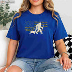 Funny Bigfoot Deer Hunting USA Flag T-Shirt, Sasquatch Buck Season Apparel