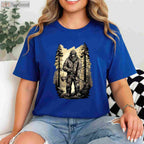 Funny Bigfoot Bow Hunting Shirt, Sasquatch Archery and Woodman Humor Tee