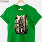 Funny Bigfoot Bow Hunting Shirt, Sasquatch Archery and Woodman Humor Tee