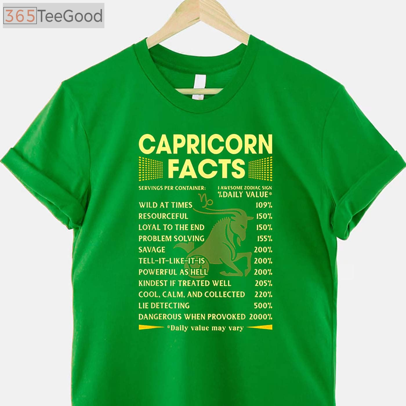 Funny Capricorn Facts Tee and T-Shirt, December January Zodiac Birthday T-Shirt Gift for Adults