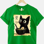 Funny Cat Ramen Japanese Kawaii Anime Gift Tee T-Shirt Adults Unisex