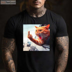 Funny Cat Middle Finger T-Shirt - Hilarious Sassy Cat in Car Graphic Tee