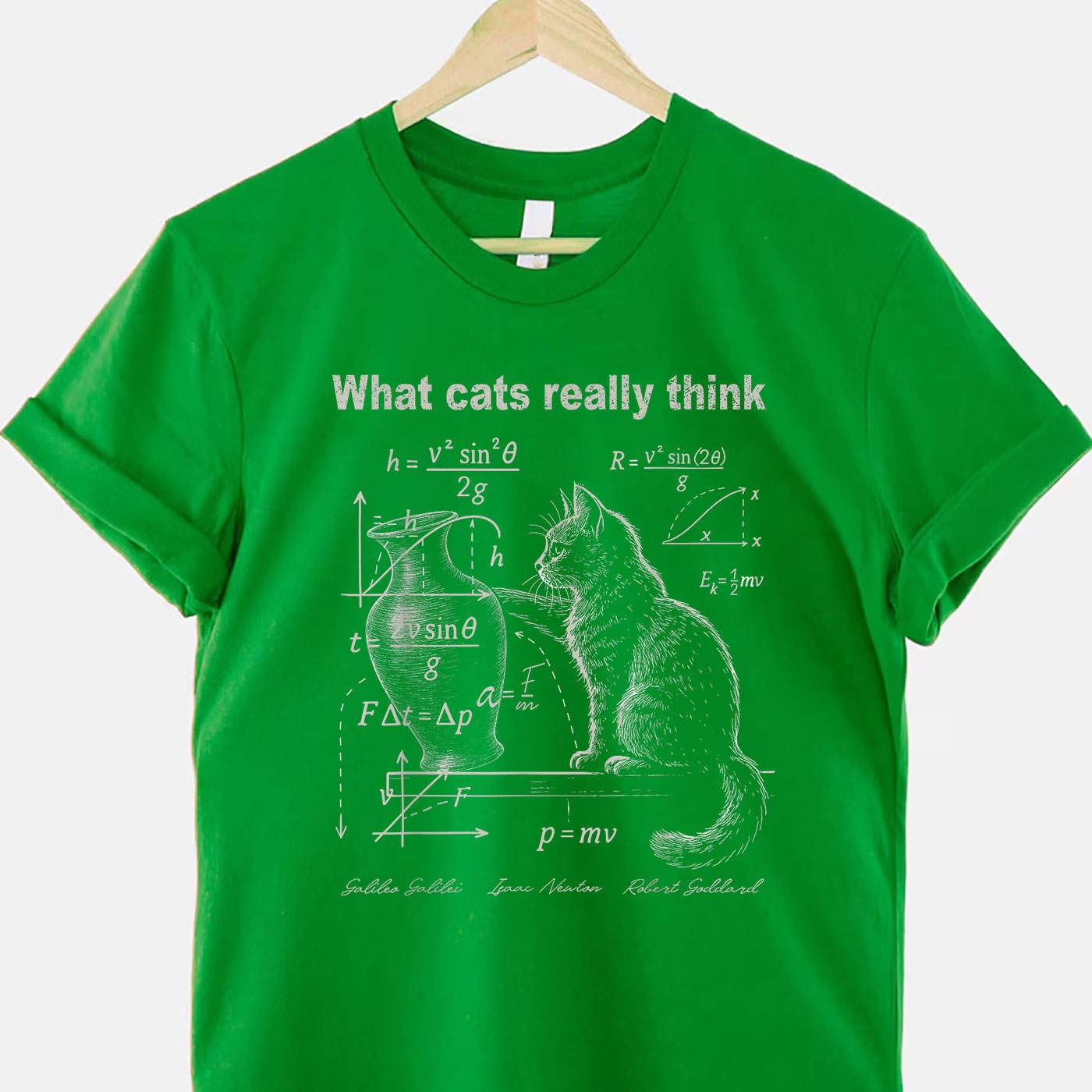 Funny Cat Physics Humor Tee What Cats Really Think Science T-Shirt for Men Women Adults