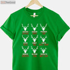 Funny Christmas Deer Hunting Shirt, Santa’s Reindeer List Holiday Hunter Tee