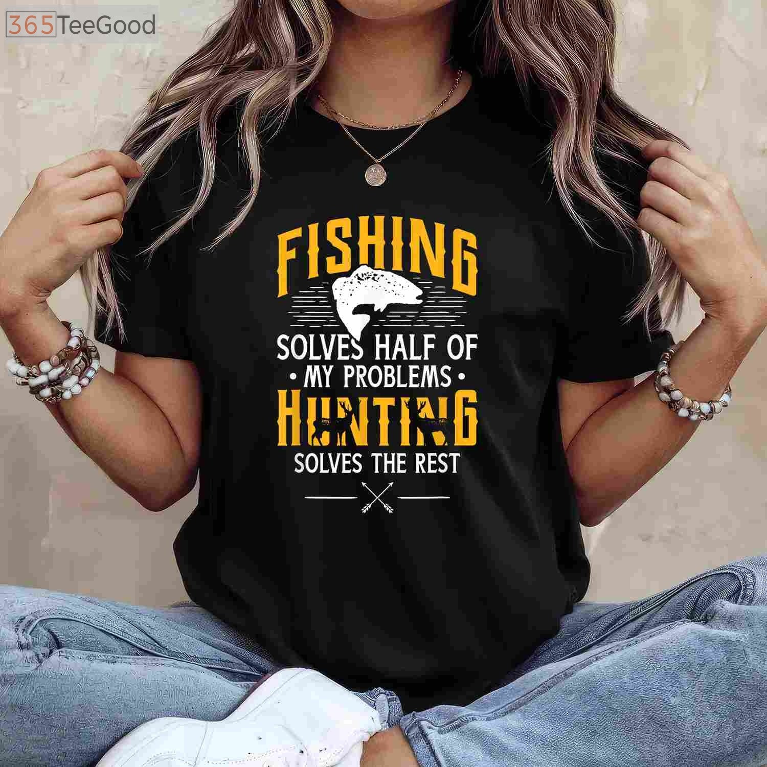 Funny Fishing and Hunting Therapy T-Shirt, Outdoor Hobby Enthusiast Gift
