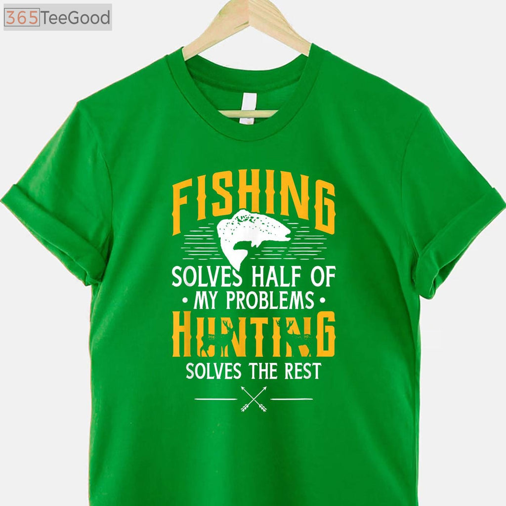 Funny Fishing and Hunting Therapy T-Shirt, Outdoor Hobby Enthusiast Gift