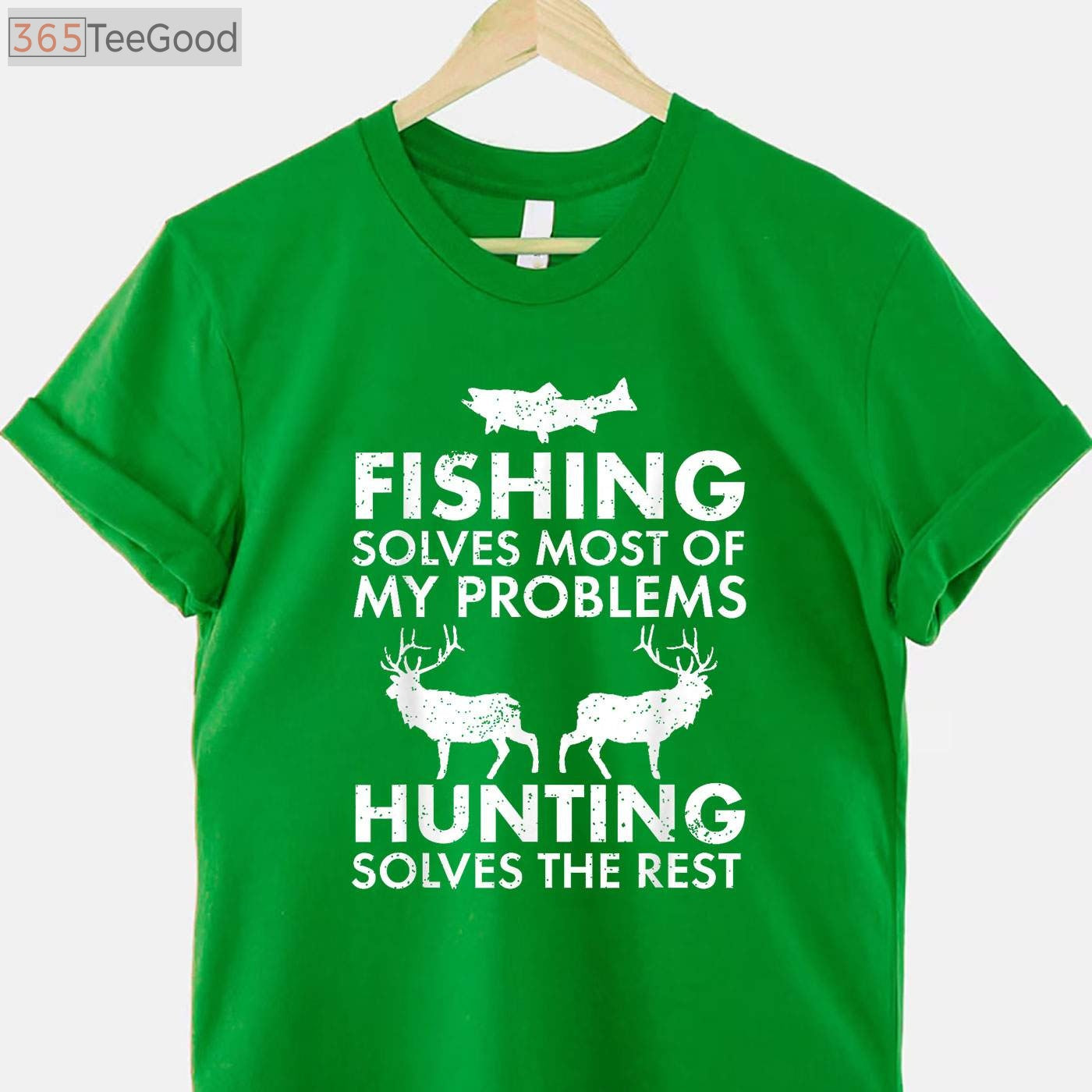 Funny Fishing and Hunting Christmas Gift, Humorous Hunter Holiday Graphic Tee