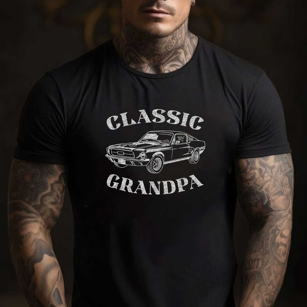 Funny Grandpa Classic Car Graphic Gift Tee T-Shirt Men Adults Unisex