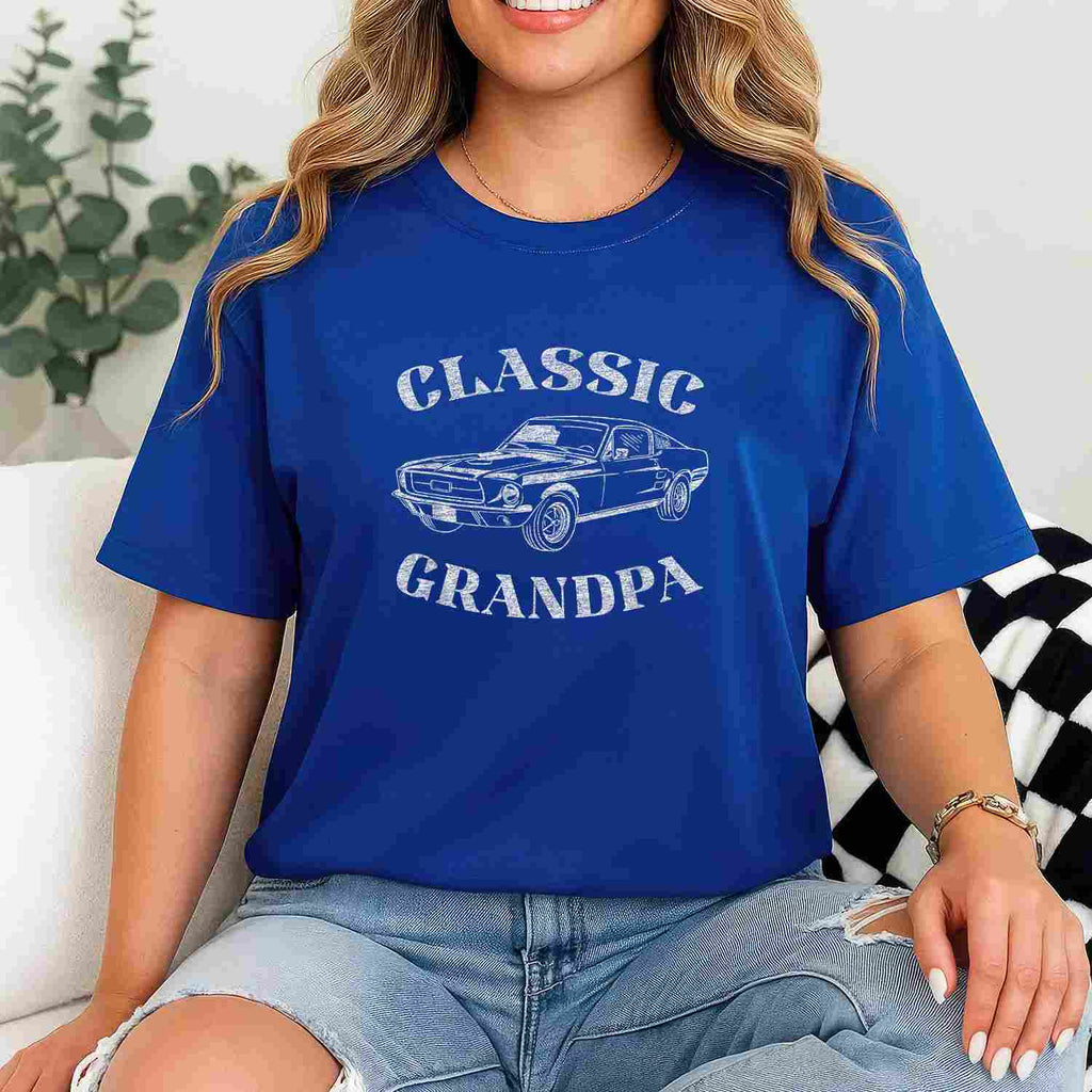 Funny Grandpa Classic Car Graphic Gift Tee T-Shirt Men Adults Unisex