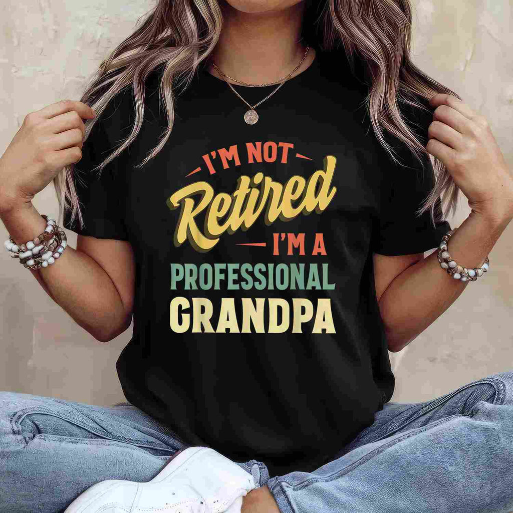 Funny Grandpa Shirt for Men Fathers Day Retired Grandpa Tee T-Shirt Adults