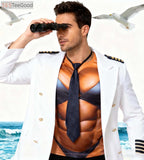 Funny Hairy Chest Illusion 3D Shirt for Men – Novelty Graphic Short Sleeve Crewneck Tee
