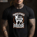 Funny Hunting Fitness Deer in Freezer Shirt, Hunter Dad Meat Eater Joke Tee