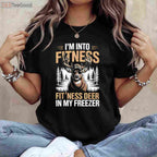 Funny Hunting Fitness Deer in Freezer Shirt, Camo Hunter Dad Workout Tee