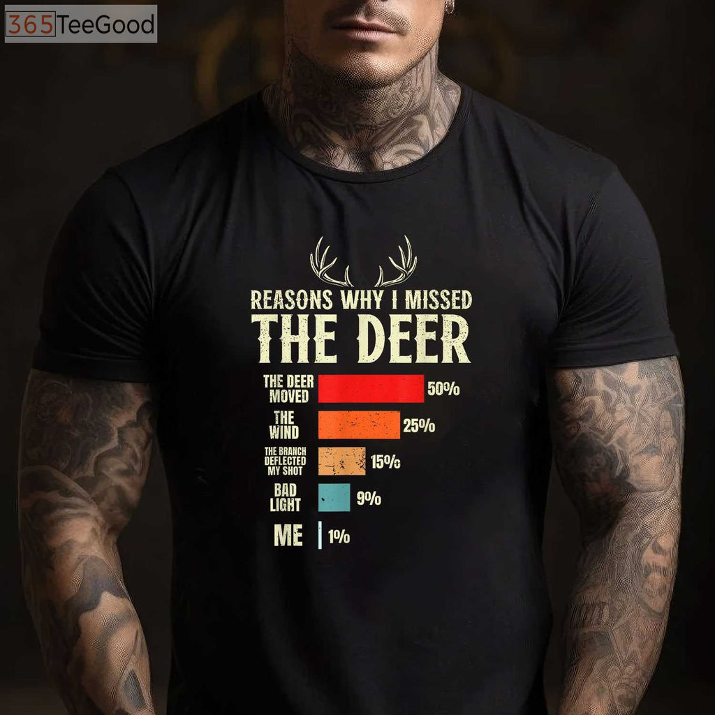 Funny Hunter T-Shirt - Top 10 Reasons Why I Missed The Deer Hunting Gift