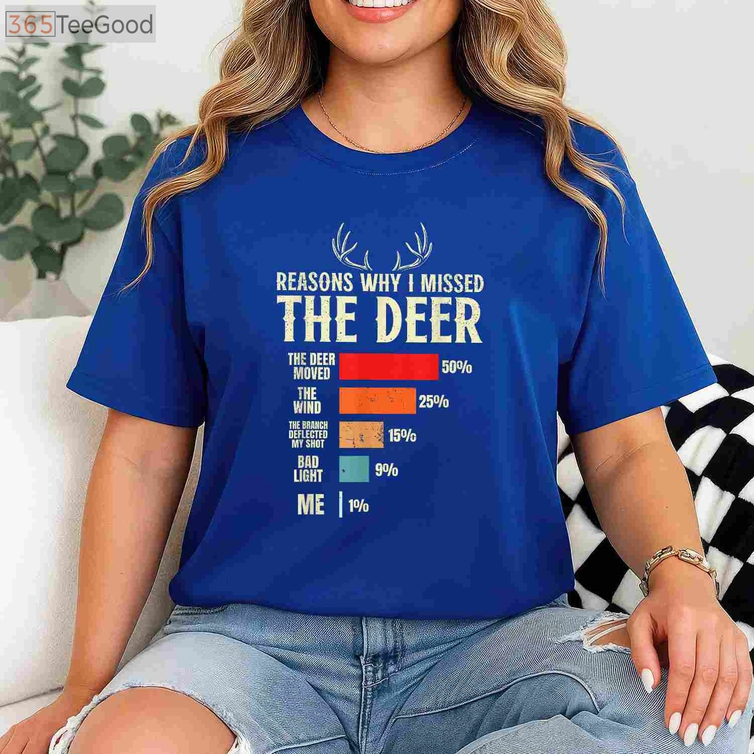 Funny Hunting Excuses Shirt for Missed Deer, Humorous Marksman Graphic Tee