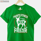 Funny Hunting Fitness Deer in Freezer Shirt, Hunter Dad Meat Eater Joke Tee