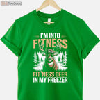 Funny Hunting Fitness Deer in Freezer Shirt, Camo Hunter Dad Workout Tee