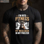 Funny Hunting Fitness Deer in Freezer Shirt, Camo Hunter Dad Workout Tee