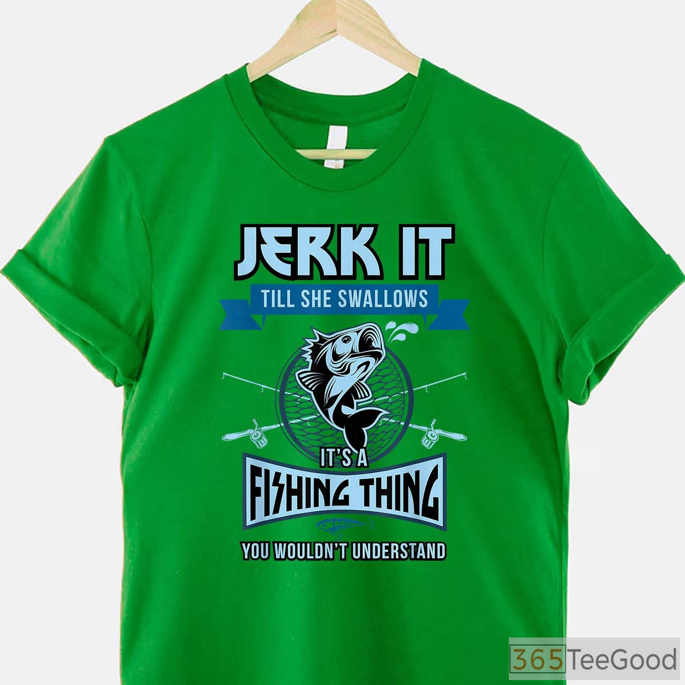 Funny Jerk It Bass Fishing Gear Shirt - Sarcastic Adult Humor Angler Tee