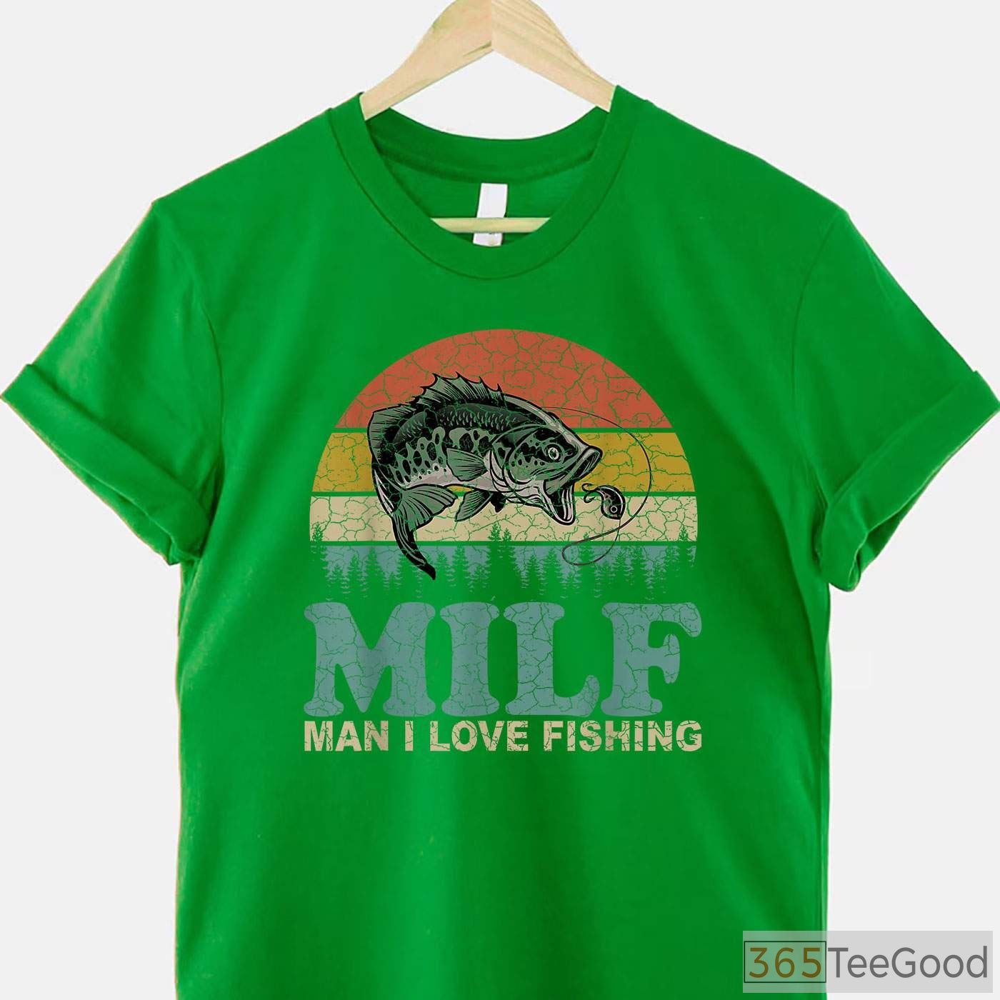 Funny MILF Man I Love Fishing Tee - Vintage Sarcastic Fisherman Humor Shirt