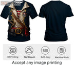 Funny Pirate Costume 3D Shirt – Pirate Graphic Novelty Short Sleeve Crewneck T-Shirt