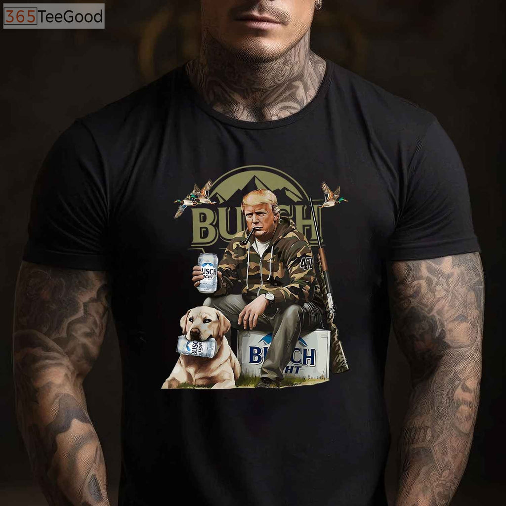Funny Trump Beer Drinking and Deer Hunting Shirt, Retro Political Hunter Tee