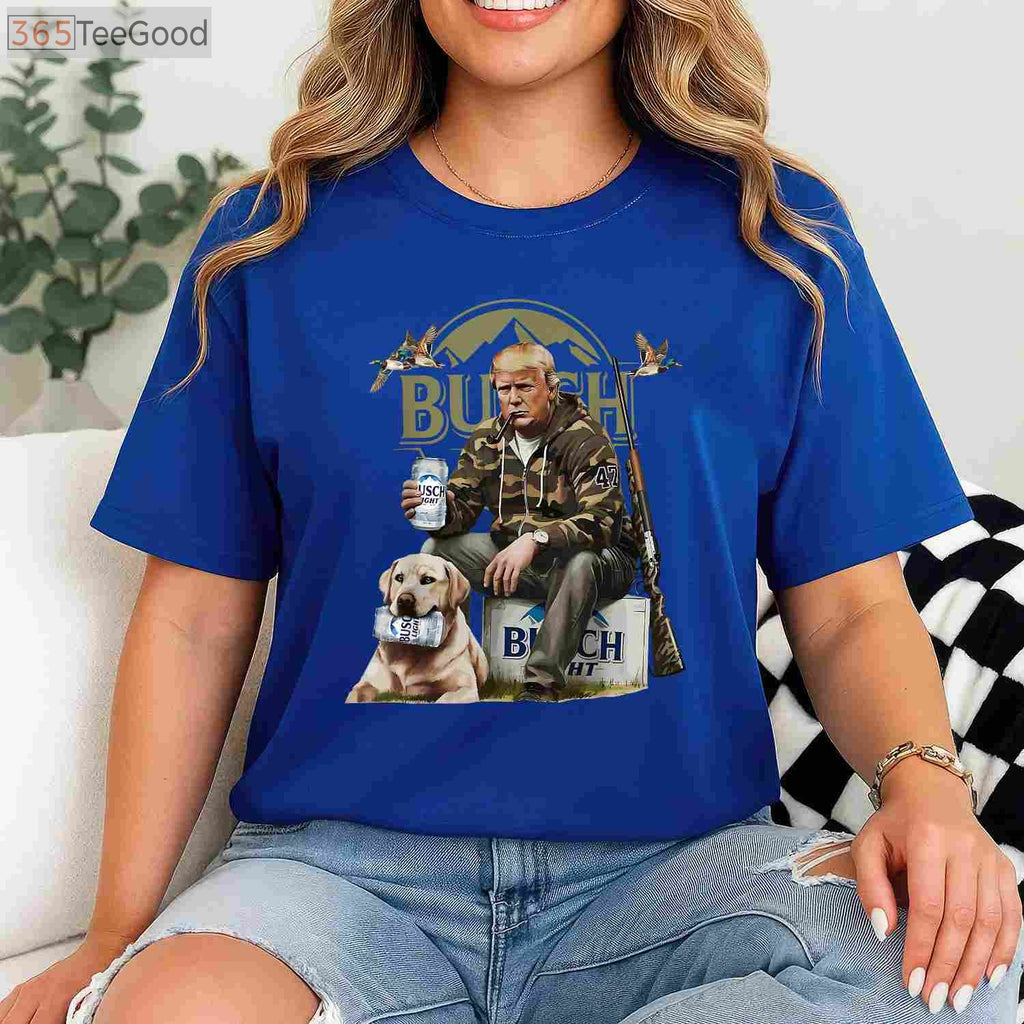 Funny Trump Beer Drinking and Deer Hunting Shirt, Retro Political Hunter Tee