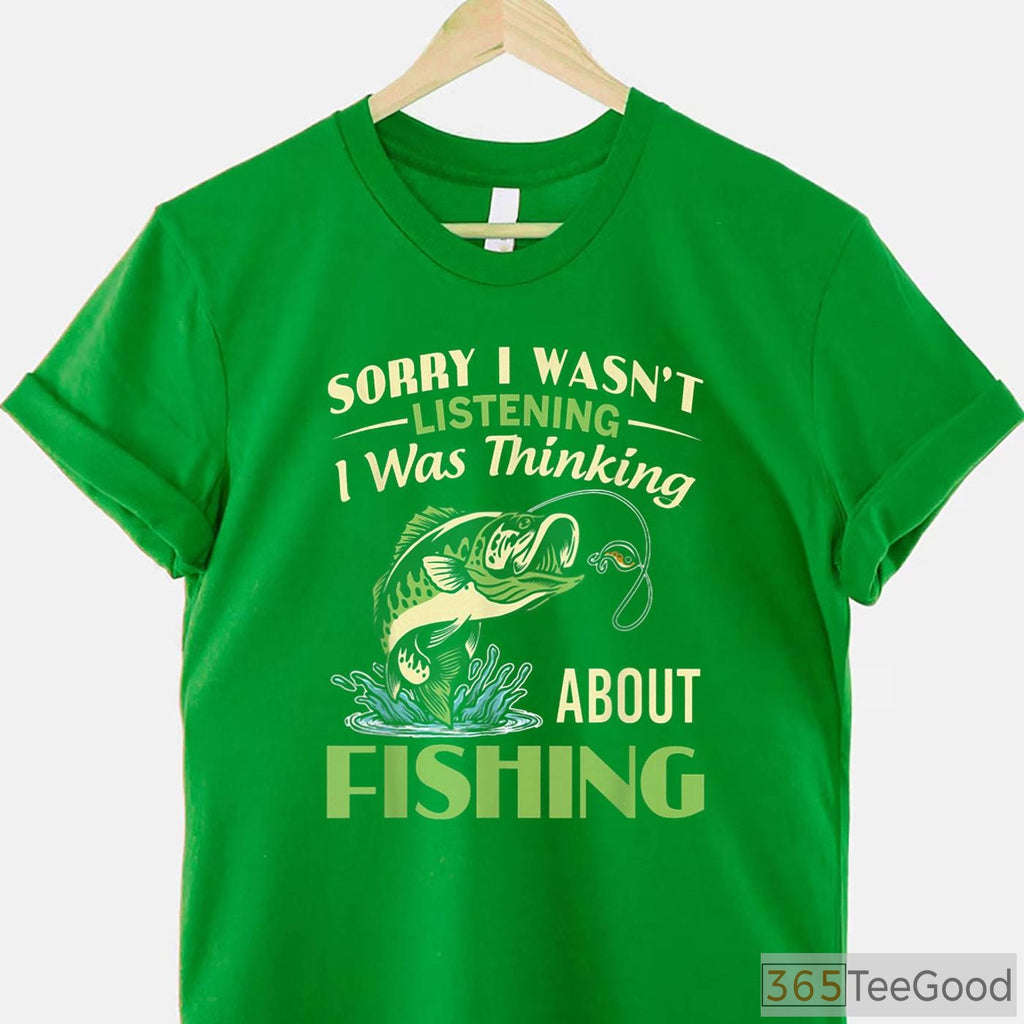 Funny _Thinking About Fishing_ T-Shirt - Humorous Gift for Distracted Anglers