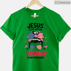 Girl Jesus My Savior Trump President T-Shirt Christian Republican Women Youth Faith Shirt