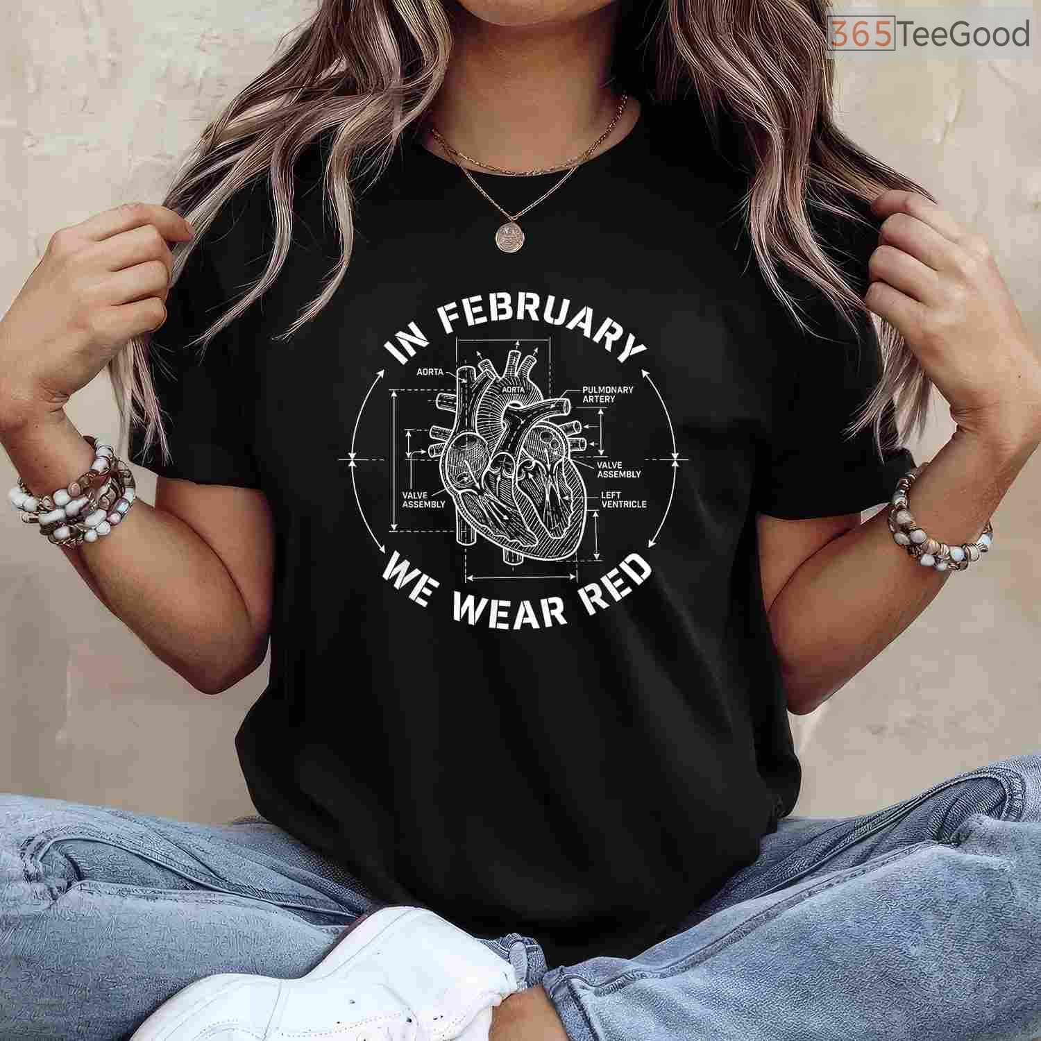 Go Red Heart Disease Month Shirt – In February We Wear Red Tee