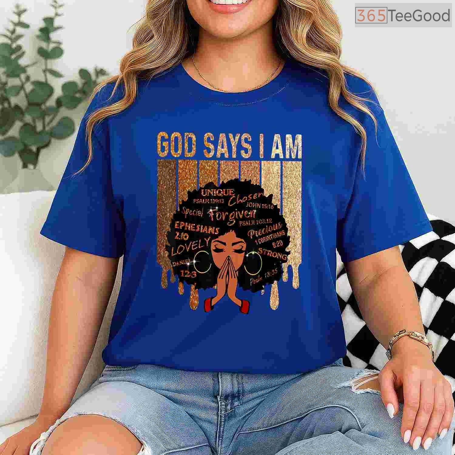 God Says I Am Black Girl Queen T-Shirt Christian Melanin Faith Black History Month Shirt