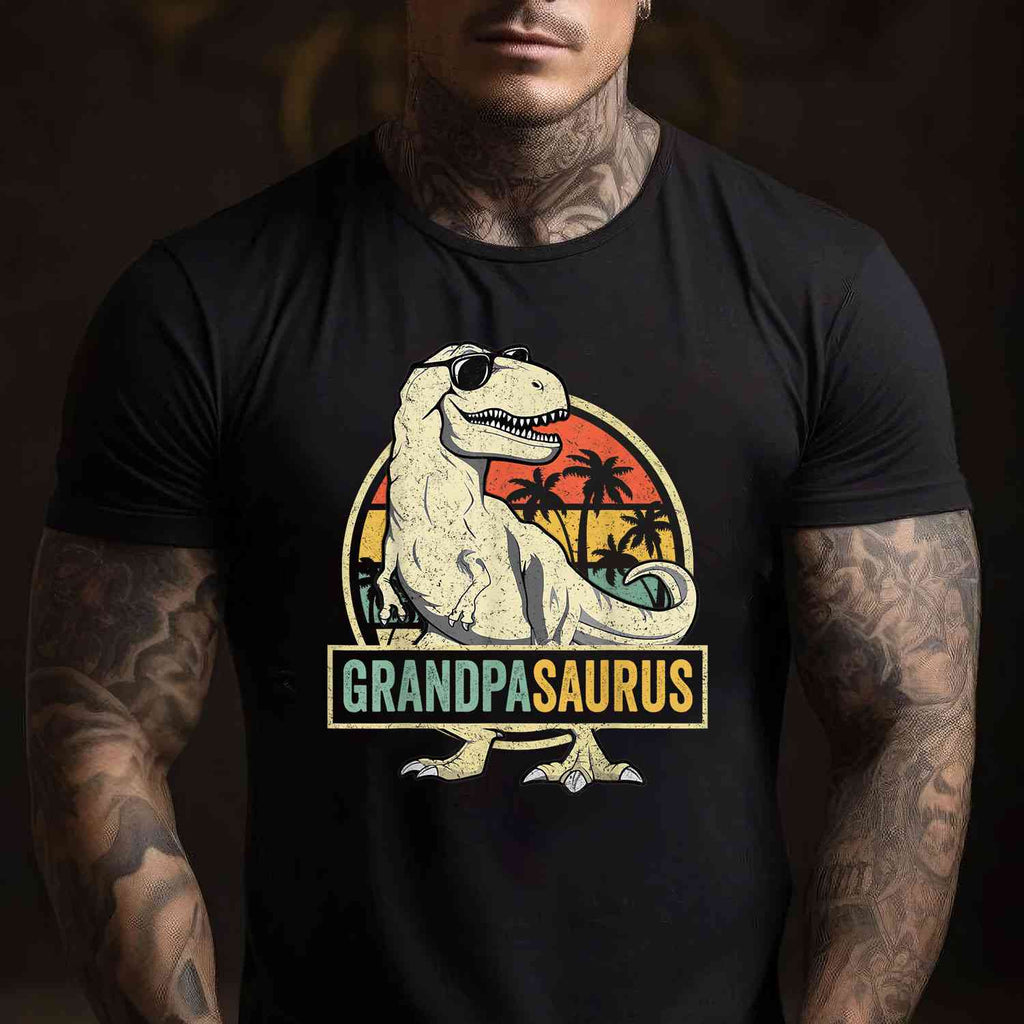 Grandpasaurus T Rex Dinosaur Funny Grandpa Gift Tee T-Shirt Men Unisex Adults