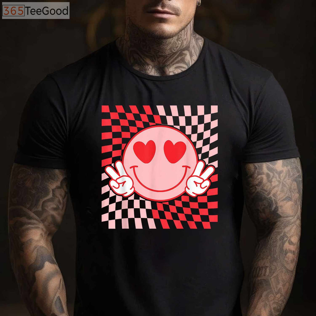 Groovy Valentine Vibes T-Shirt - Retro 70s Valentine's Day Shirt for Family