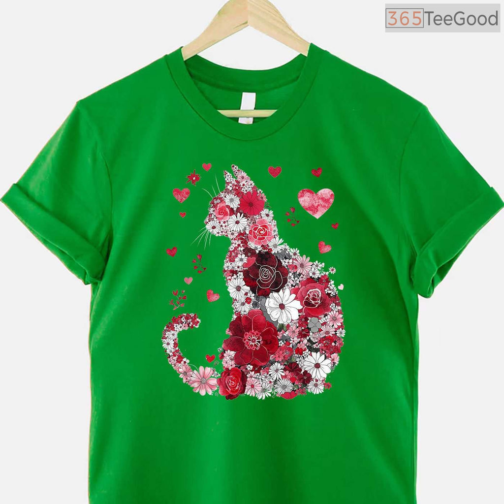 Happy Meowentine's Day Funny Cat Lover T-Shirt, Cute Kitten Valentine Gift for Women & Girls