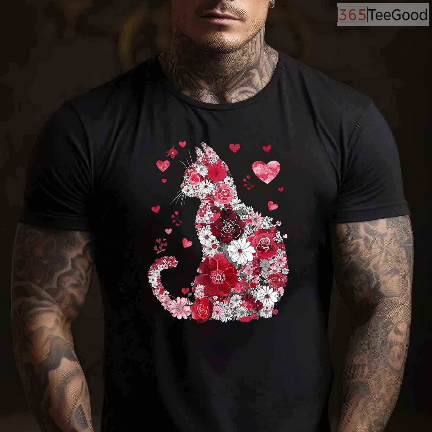 Happy Meowentine's Day Funny Cat Lover T-Shirt, Cute Kitten Valentine Gift for Women & Girls