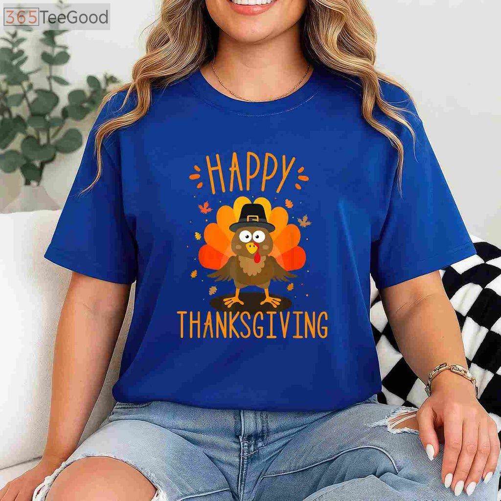 Happy Thanksgiving Turkey Day T-Shirt - Matching Family Dinner Feast Outfit